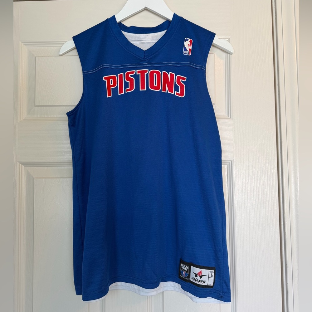 Detroit Pistons NBA Reversible Jersey-Alleson Athletics Youth Large Billups Blue